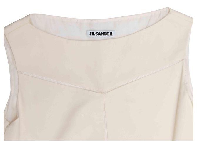 Ärmelloses geometrisches Shiftkleid in Creme Jil sander Größe IT 38 Weiß - Ansicht 4