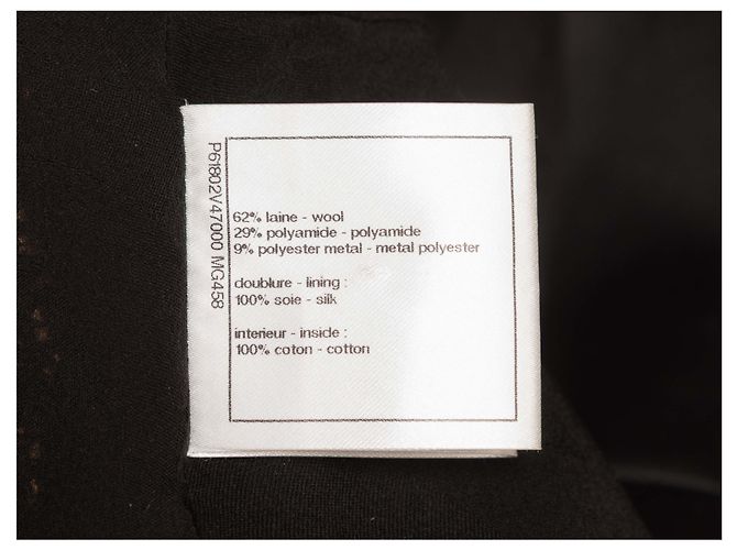 Black & Gold Chanel Metallic Wool-Blend Jacket Size FR 38 - view 5