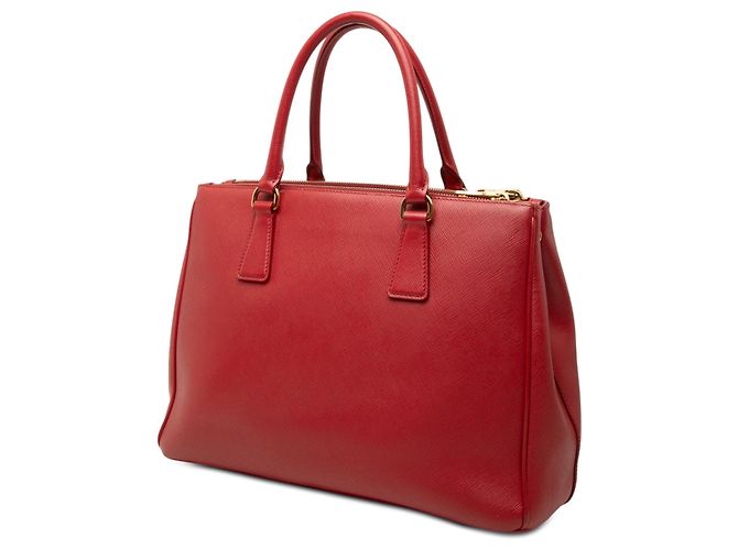 Borsa Red Prada Large Saffiano Lux Galleria Double Zip Rosso - vista 2