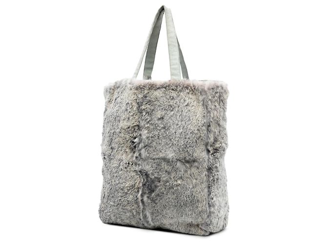 Chanel CC Lapin Pelz-Tote Grau - Ansicht 2
