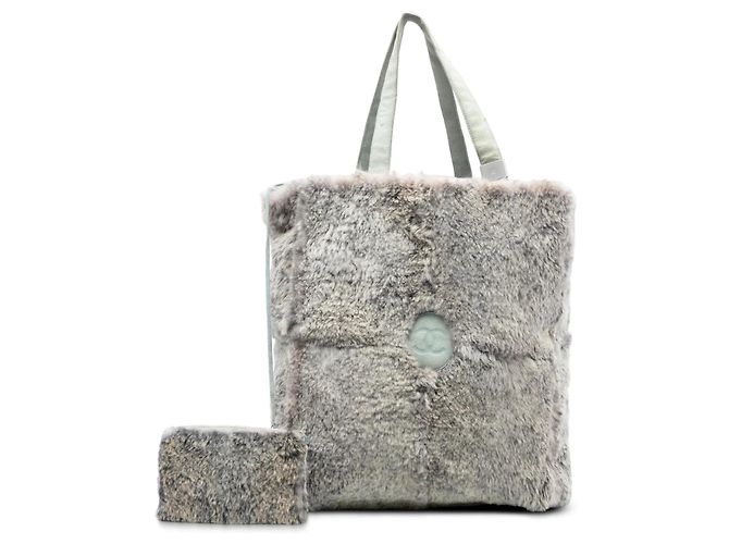 Chanel CC Lapin Pelz-Tote Grau - Ansicht 8