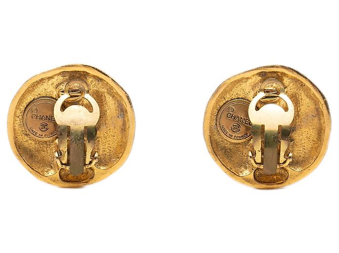 Orecchini a cerchio Chanel Logo placcati in oro D'oro - vista 2