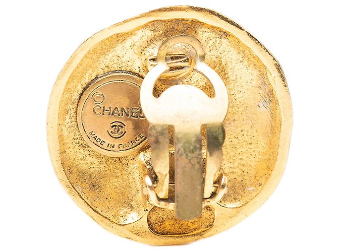 Orecchini a cerchio Chanel Logo placcati in oro D'oro - vista 3