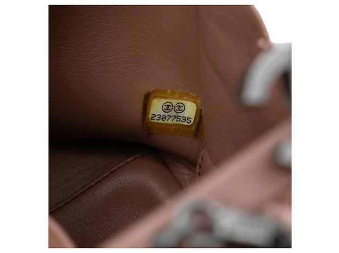 Borsa a tracolla verticale Chanel CC Tweed con catena rosa - vista 6