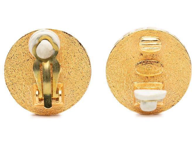 Orecchini a clip Chanel Gold Plated Coco Coin Motif Oro D'oro - vista 3