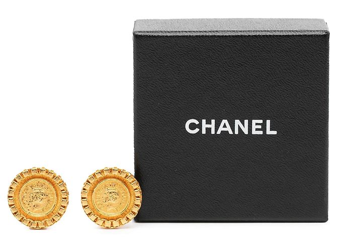 Orecchini a clip Chanel Gold Plated Coco Coin Motif Oro D'oro - vista 4
