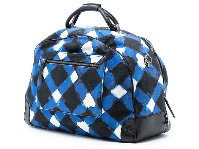 Borsa da viaggio Round Trip in tela stampata e caviar nero Chanel - vista 2