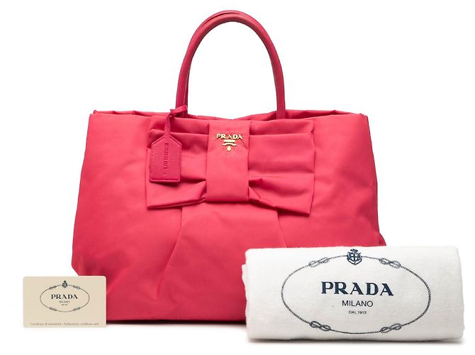 Tote Prada Tessuto Fiocco Bow Rosa - vista 7