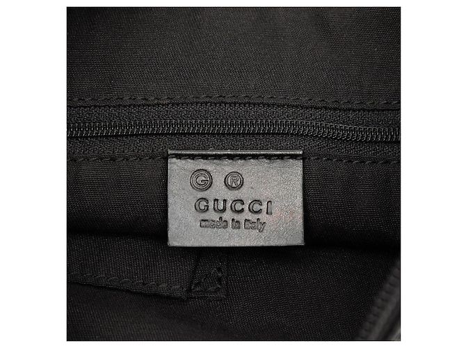 Gucci Umhängetasche aus geprägtem schwarzem Leder mit Horsebit - Ansicht 5
