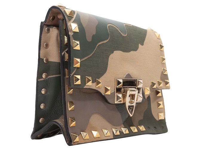 Valentino Garavani Borsa a tracolla Valentino Camo Rockstud Olive & Multicolor Verde - vista 3