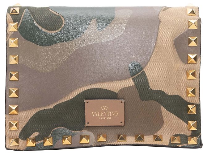 Valentino Garavani Borsa a tracolla Valentino Camo Rockstud Olive & Multicolor Verde - vista 4