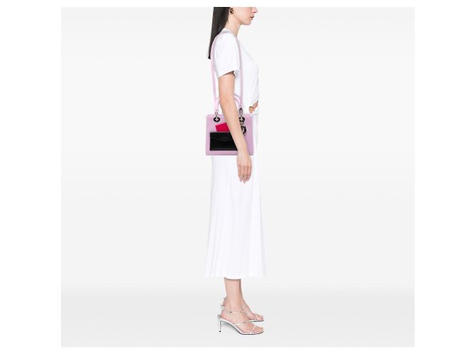 Borsa Lady Dior in pelle di vitello rosa, misura Medium - vista 7