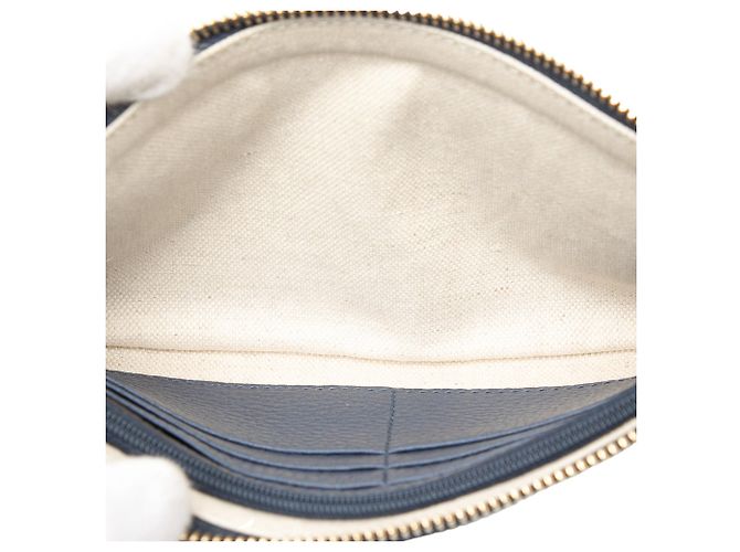 Pochette da polso Swing in pelle martellata blu Gucci - vista 4