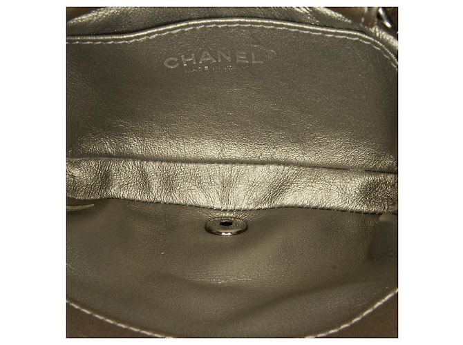 Gray Chanel Mini Embellished Calfskin Chevron Square Envelop Flap Crossbody Bag Grey - view 6