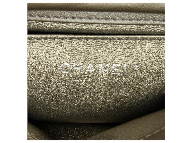 Gray Chanel Mini Embellished Calfskin Chevron Square Envelop Flap Crossbody Bag Grey - view 7