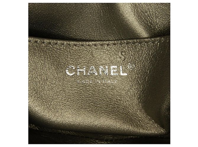 Gray Chanel Mini Embellished Calfskin Chevron Square Envelop Flap Crossbody Bag Grey - view 8
