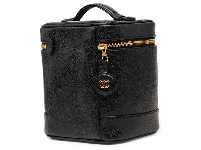 Vanity Beauty case Chanel CC Caviar nero - vista 2