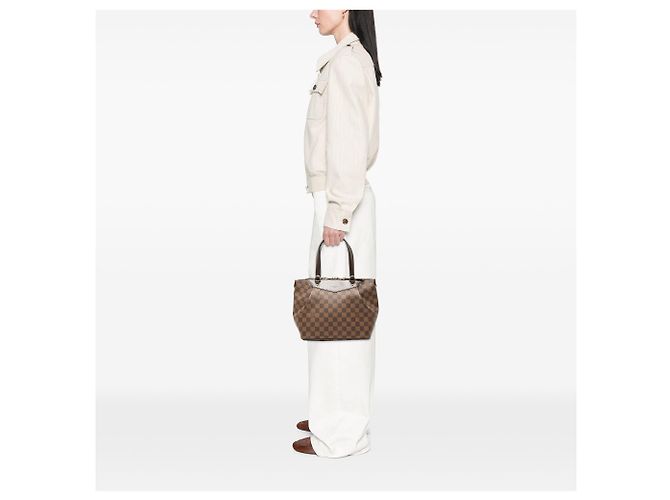 Borsa Louis Vuitton Damier Ebene Westminster PM marrone - vista 7
