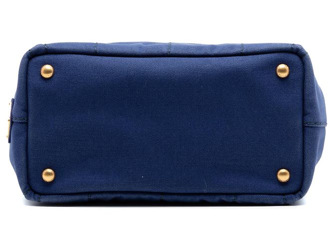 Borsa Tote e Borsa a tracolla Prada Small Canvas Canapa Logo blu - vista 3