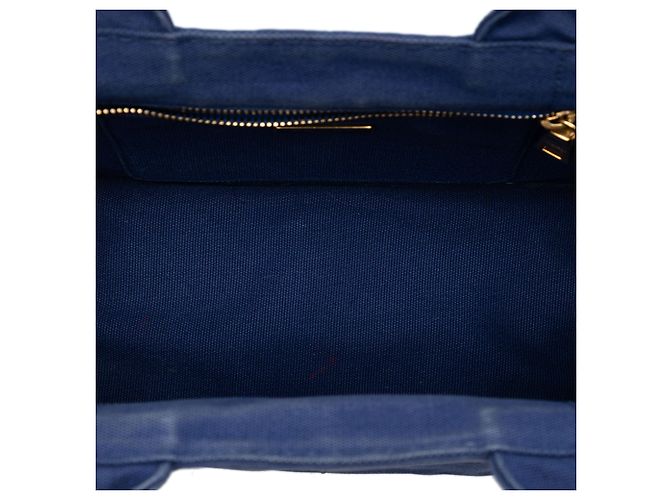Borsa Tote e Borsa a tracolla Prada Small Canvas Canapa Logo blu - vista 4