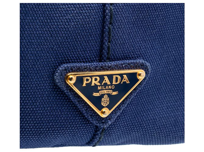 Borsa Tote e Borsa a tracolla Prada Small Canvas Canapa Logo blu - vista 5