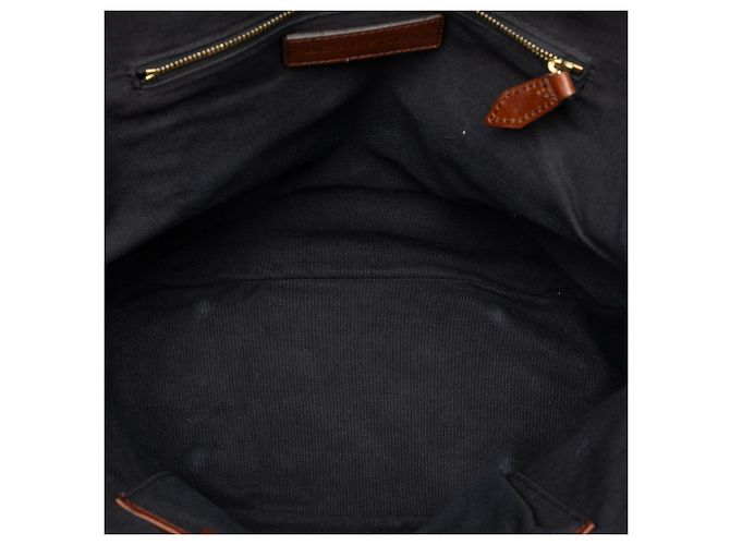 Borsa Burberry Medium House Check Canvas Bridle Orchard marrone - vista 4