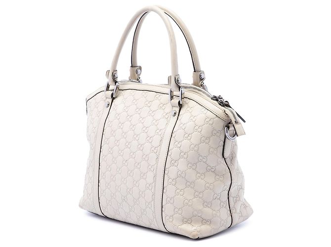 Gucci Medium Guccissima GG Charm Dome Satchel in Weiß - Ansicht 2