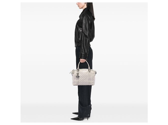 Gucci Medium Guccissima GG Charm Dome Satchel in Weiß - Ansicht 6