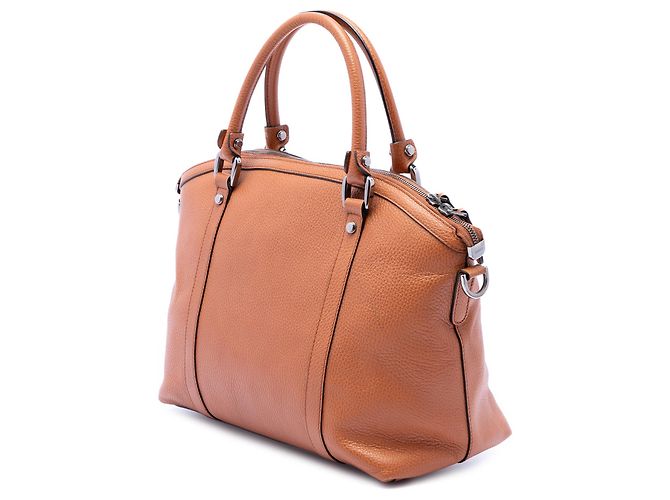 Brauner Gucci Medium Kalbsleder GG Charm Dome Satchel - Ansicht 2