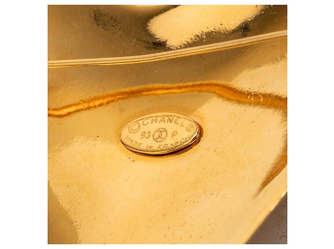 Spilla Cuore Chanel CC placcata oro D'oro - vista 3