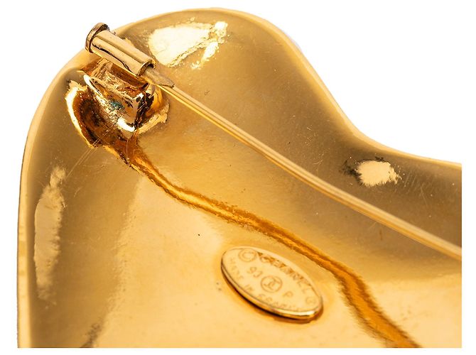 Spilla Cuore Chanel CC placcata oro D'oro - vista 4