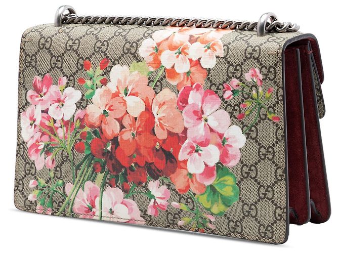 Borsa a tracolla Gucci Medium GG Supreme Blooms Dionysus beige - vista 2
