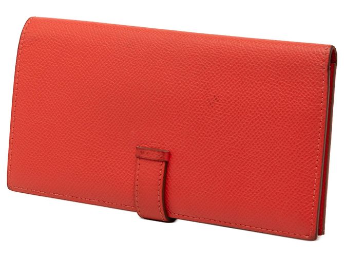 Cartera larga Bearn en piel Epsom roja Hermès - vista 2
