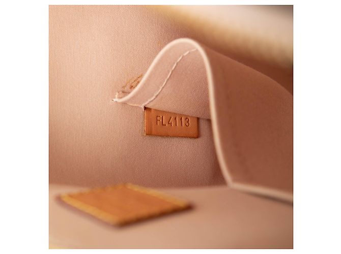 Yellow Louis Vuitton Monogram Vernis Alma PM Handbag Beige - view 6