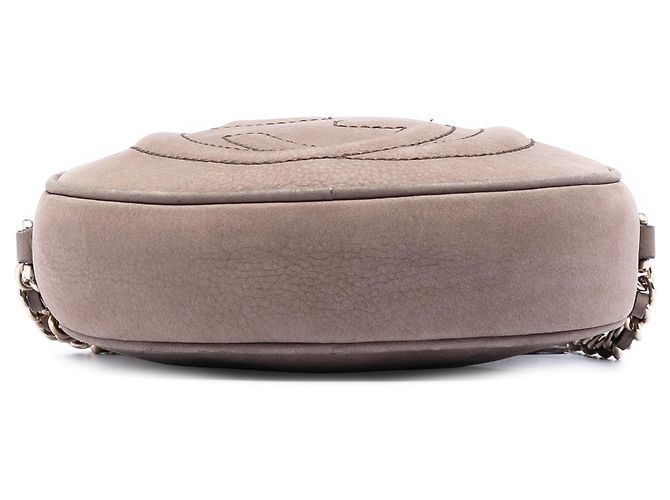 Mini borsa a tracolla Gucci Soho in nubuck marrone con catena - vista 3