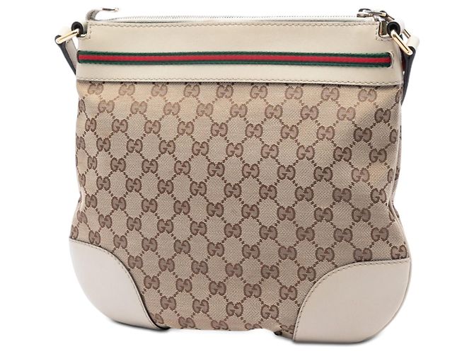 Borsa a tracolla Gucci GG Canvas Web Beige - vista 2