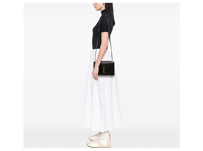 Piccola borsa a tracolla Dylan in pelle di vitello nera Saint Laurent Nero - vista 6