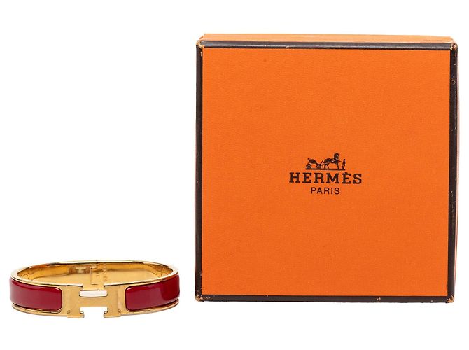 Hermès Clic H Armband schmal Email Rot PM - Ansicht 6