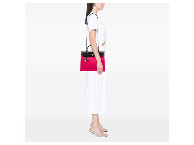 Pink Hermès Toile Herbag Zip 31 Satchel - view 6