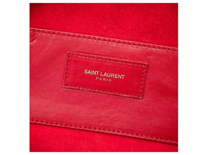 Borsa Duffle Classic in pelle rossa per neonato Saint Laurent Rosso - vista 5