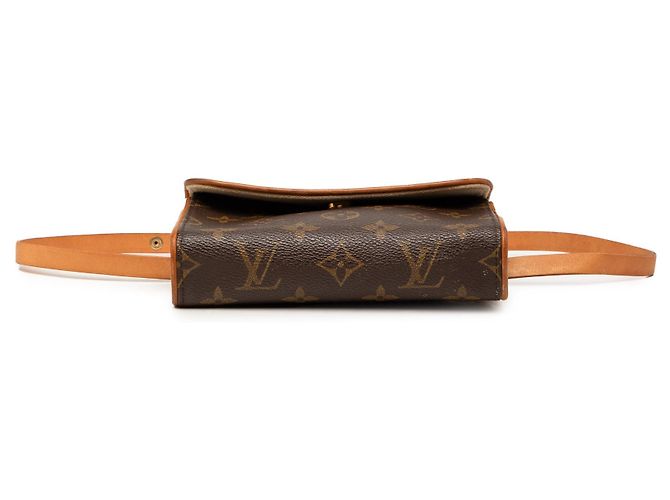 Borsa a tracolla Louis Vuitton Monogram Pochette Florentine marrone - vista 3