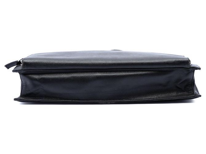 Valigetta da viaggio in pelle Saffiano nero Prada con tasca frontale con zip per affari - vista 3
