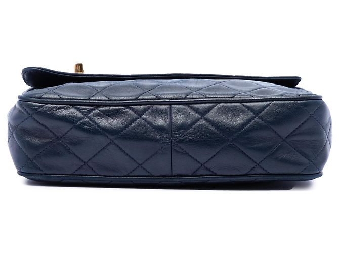 Chanel CC gesteppte Lammfell Camera Bag in Blau mit Quaste - Ansicht 3