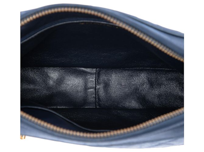 Chanel CC gesteppte Lammfell Camera Bag in Blau mit Quaste - Ansicht 4