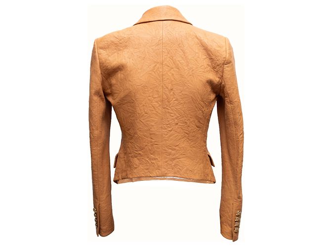 Veronica Beard Blazer aus Lammleder orange Größe US 0 - Ansicht 3