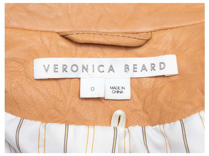 Veronica Beard Blazer aus Lammleder orange Größe US 0 - Ansicht 5