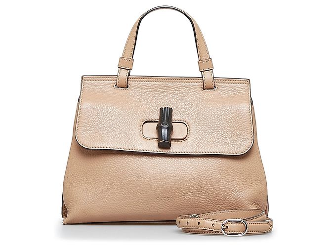 Piccola borsa satchel in pelle Bamboo marrone Gucci - vista 10