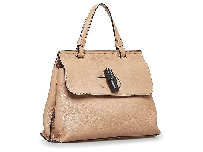 Piccola borsa satchel in pelle Bamboo marrone Gucci - vista 2