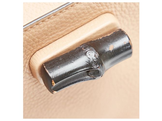 Piccola borsa satchel in pelle Bamboo marrone Gucci - vista 8