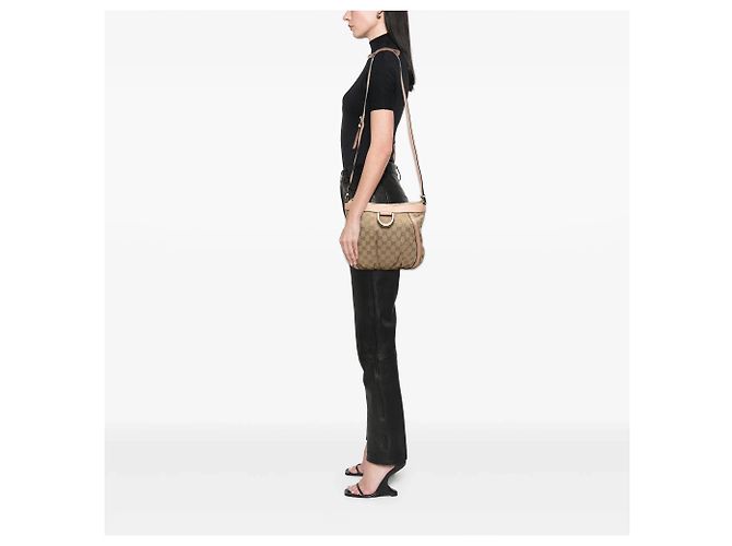 Borsa a tracolla Abbey D Ring in tela GG Gucci beige - vista 7